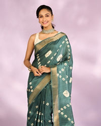 Mohey Women Sea Green Elegance Saree