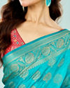 Mohey Women Ravishing Rama Green Saree