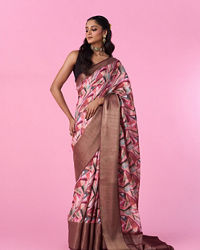 Mohey Women Ravishing Brown Saree Ensemble