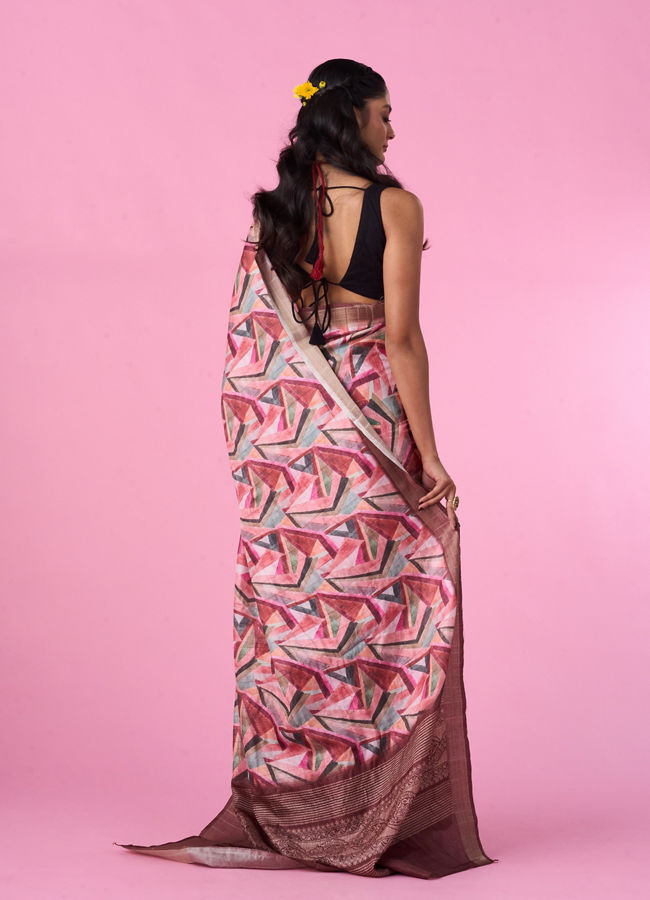 Mohey Women Ravishing Brown Saree Ensemble