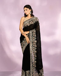 Mohey Women Black Georgette Radiance Saree