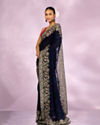 Mohey Women Indigo Blue Elegance Georgette Saree