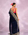 Mohey Women Indigo Blue Elegance Georgette Saree