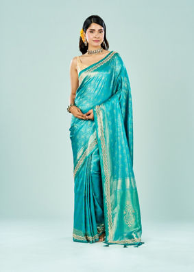 Mohey Women Ravishing Rama Green Saree