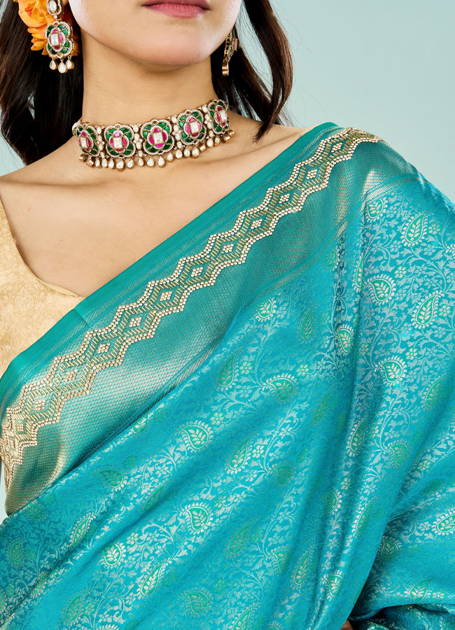 Mohey Women Ravishing Rama Green Saree