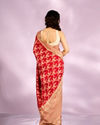 Mohey Women Radiant Red Blossom Bridal Saree