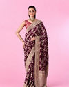 Enchanting Wine Silk Bridal Saree