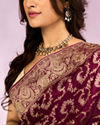 Mohey Women Wine Elegance Bridal Saree