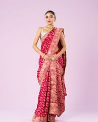 Mohey Women Dazzling Rani Pink Elegance Saree