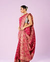 Mohey Women Dazzling Rani Pink Elegance Saree