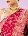 Mohey Women Dazzling Rani Pink Elegance Saree