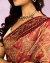 Mohey Women Pink Tissue Splendour Bridal Saree