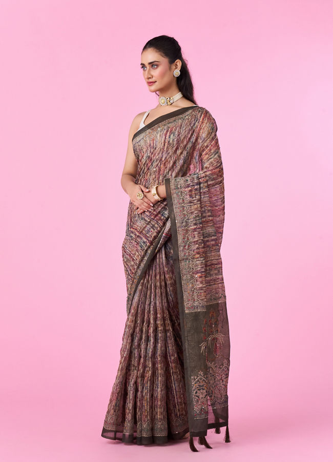 Mohey Women Enchanting Mehandi Green Silk Saree