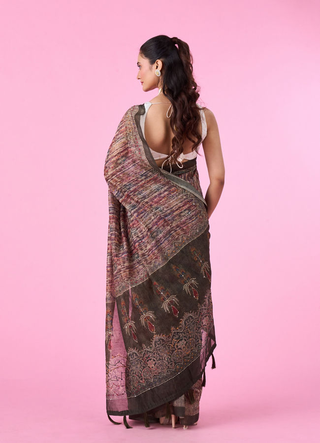 Mohey Women Enchanting Mehandi Green Silk Saree