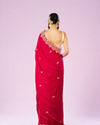 Mohey Women Blossoming Rani Pink Satin Saree
