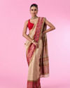 Mohey Women Elegant Cream Banarasi Saree