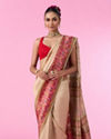 Mohey Women Elegant Cream Banarasi Saree