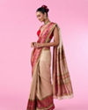 Mohey Women Elegant Cream Banarasi Saree