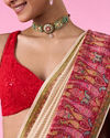 Mohey Women Elegant Cream Banarasi Saree