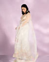 Mohey Women Gleaming White Organza Saree