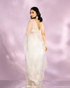 Mohey Women Gleaming White Organza Saree