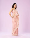 Mohey Women Pink Organza Extravaganza Saree