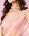 Mohey Women Pink Organza Extravaganza Saree