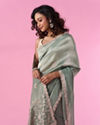 Mohey Women Sea Green Party Wear Saree