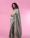 Mohey Women Sea Green Party Wear Saree