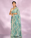 Mohey Women Elegant Light Blue Saree Ensemble