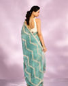 Mohey Women Elegant Light Blue Saree Ensemble