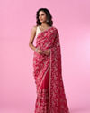 Rani Pink Exquisite Chinon Bridal Saree