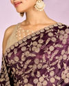 Mohey Women Purple Elegance Chinon Saree