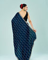 Mohey Women Indigo Blue Satin Saree