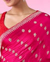 Mohey Women Rani Pink Satin Elegance Saree
