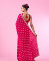 Mohey Women Rani Pink Satin Elegance Saree