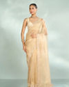 Ethereal Beige Organza Saree