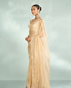 Mohey Women Ethereal Beige Organza Saree