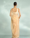 Mohey Women Ethereal Beige Organza Saree