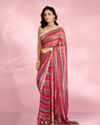 Mohey Women Radiant Rani Red Georgette Saree
