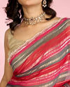 Mohey Women Radiant Rani Red Georgette Saree