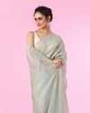 Mohey Women Opulent Green Organza Saree