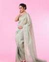 Mohey Women Opulent Green Organza Saree
