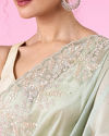 Mohey Women Opulent Green Organza Saree
