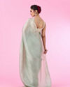 Mohey Women Opulent Green Organza Saree