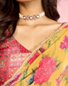 Mohey Women Radiant Mustard Yellow Satin Saree