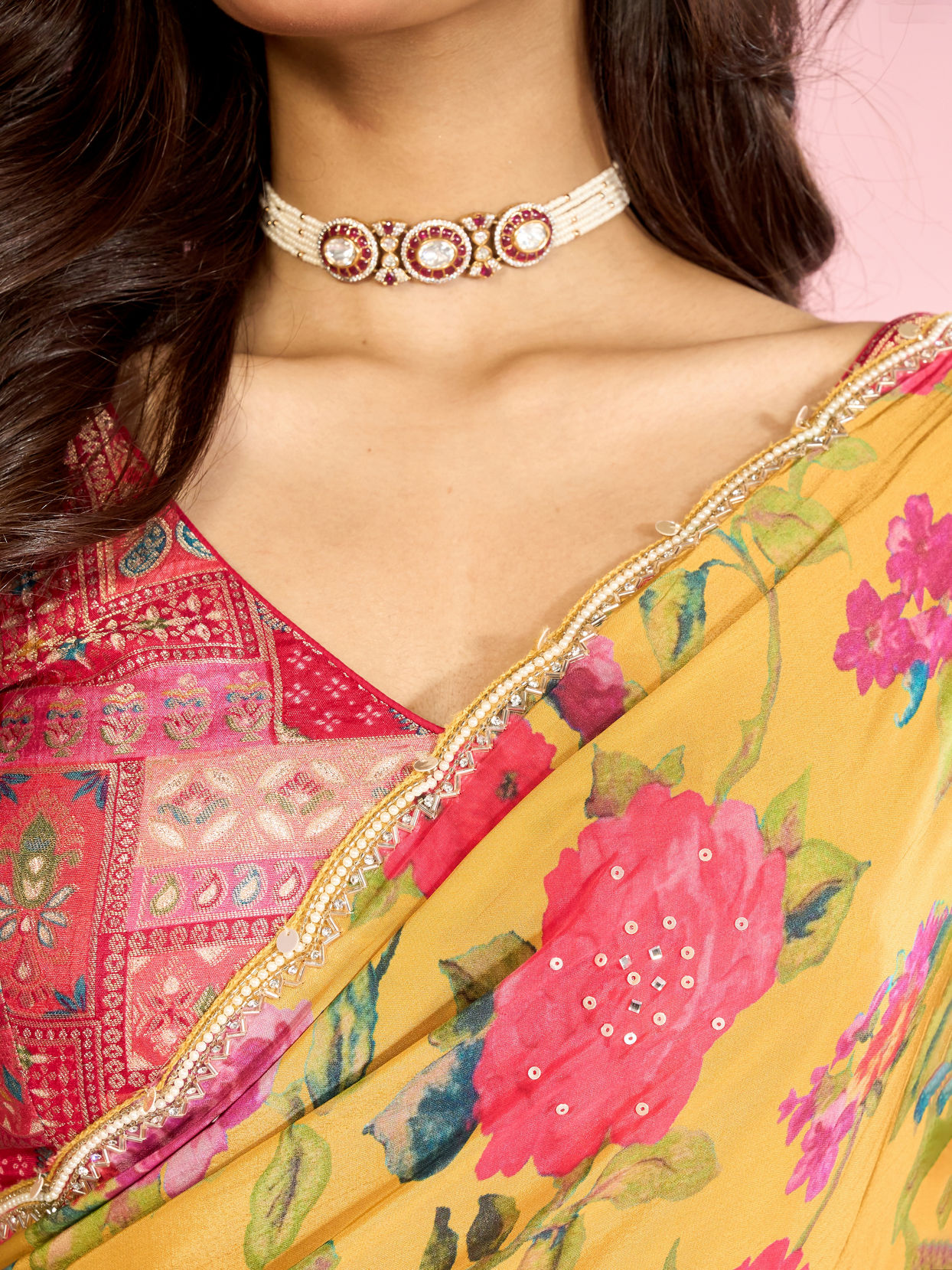 Mohey Women Radiant Mustard Yellow Satin Saree
