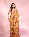 Mohey Women Radiant Mustard Yellow Satin Saree