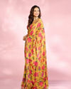 Mohey Women Radiant Mustard Yellow Satin Saree