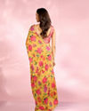 Mohey Women Radiant Mustard Yellow Satin Saree